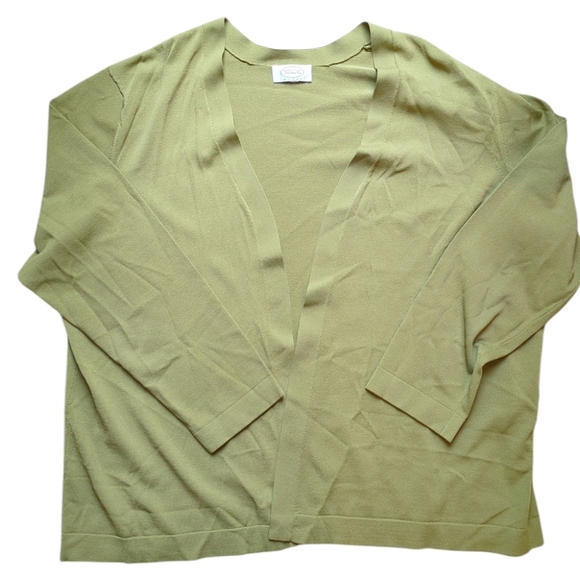 Talbots Sweater Set, Tank Top & Cardigan, Matching, Women's Plus 2XL Olive Green - Picture 9 of 16